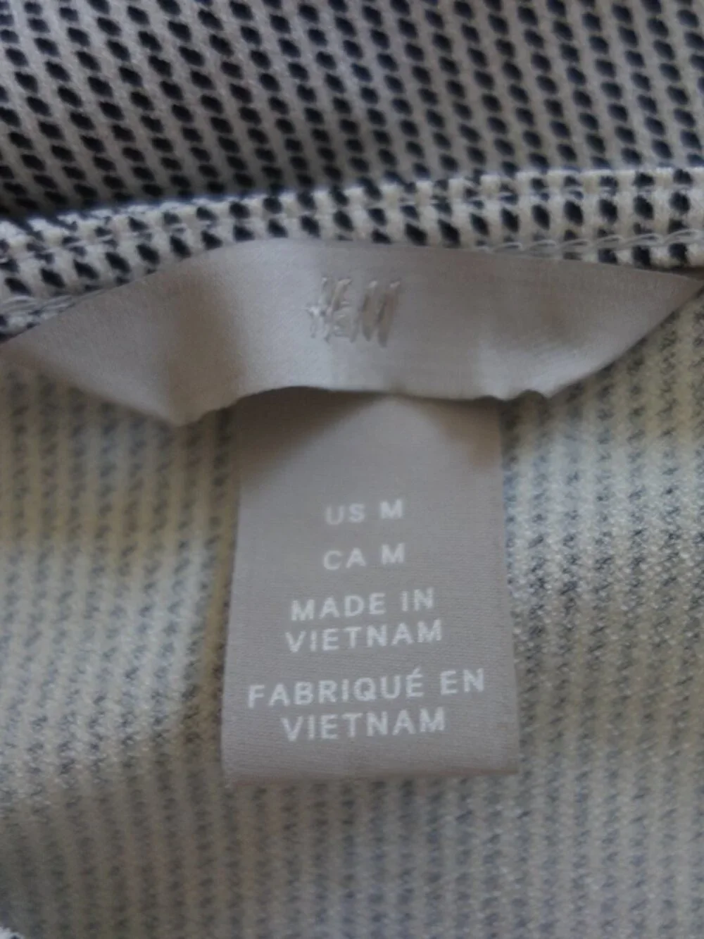 H&M Blue White Striped Puff Sleeve Blouse Size M - Picture 4 of 14